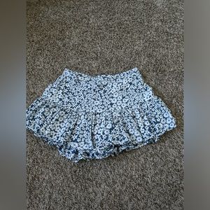 Blue Skirt With Flowers